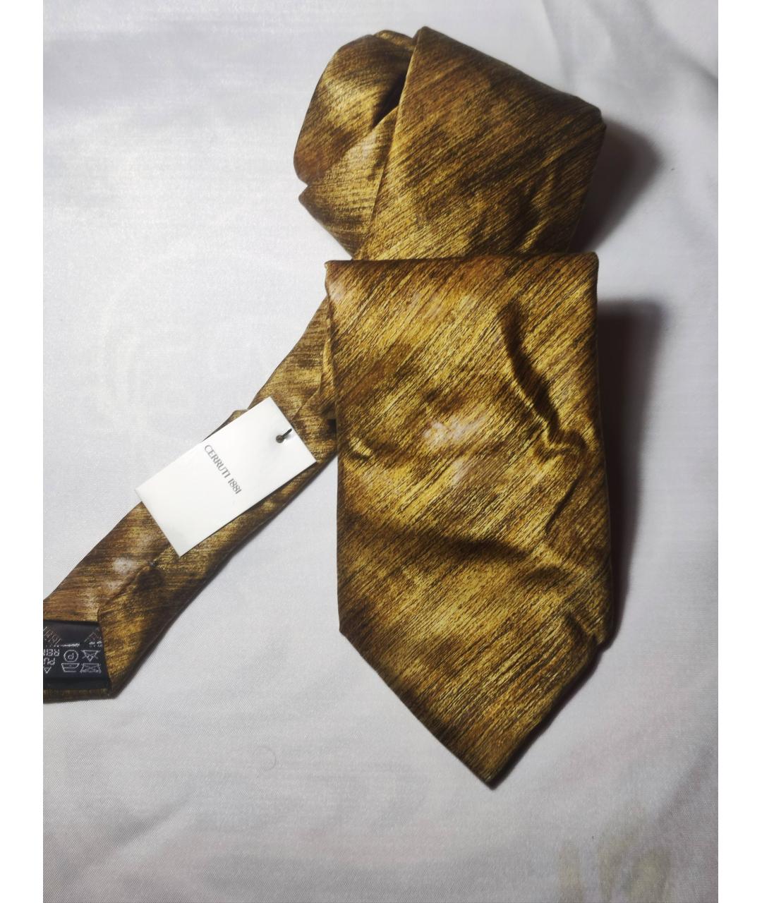 CERRUTI 1881 Золотой шелковый галстук, фото 2