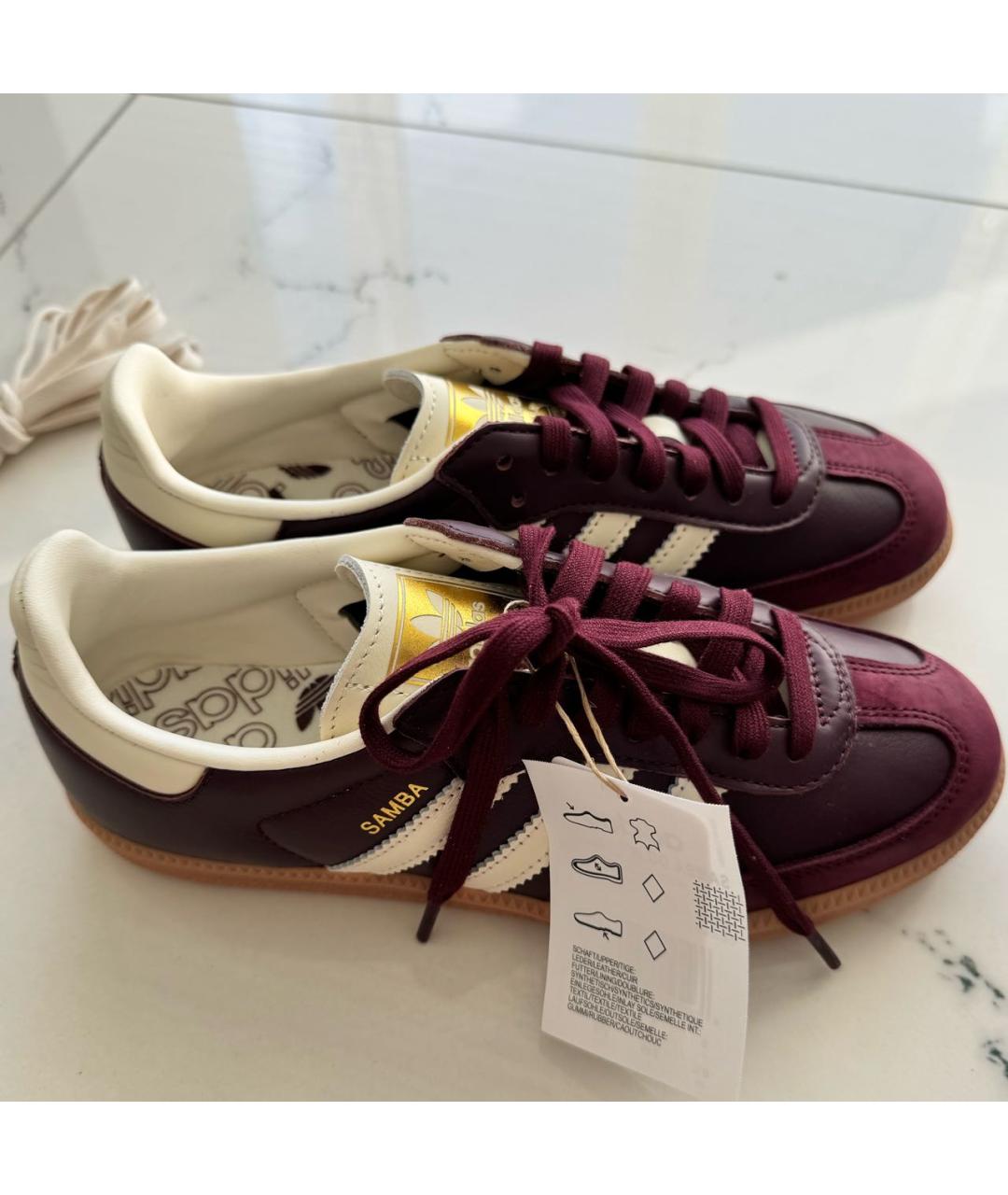 ADIDAS Бордовые кеды, фото 2