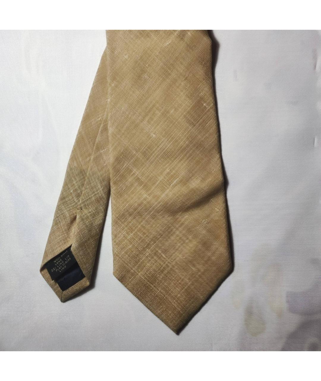 ERMENEGILDO ZEGNA Бежевый шерстяной галстук, фото 2