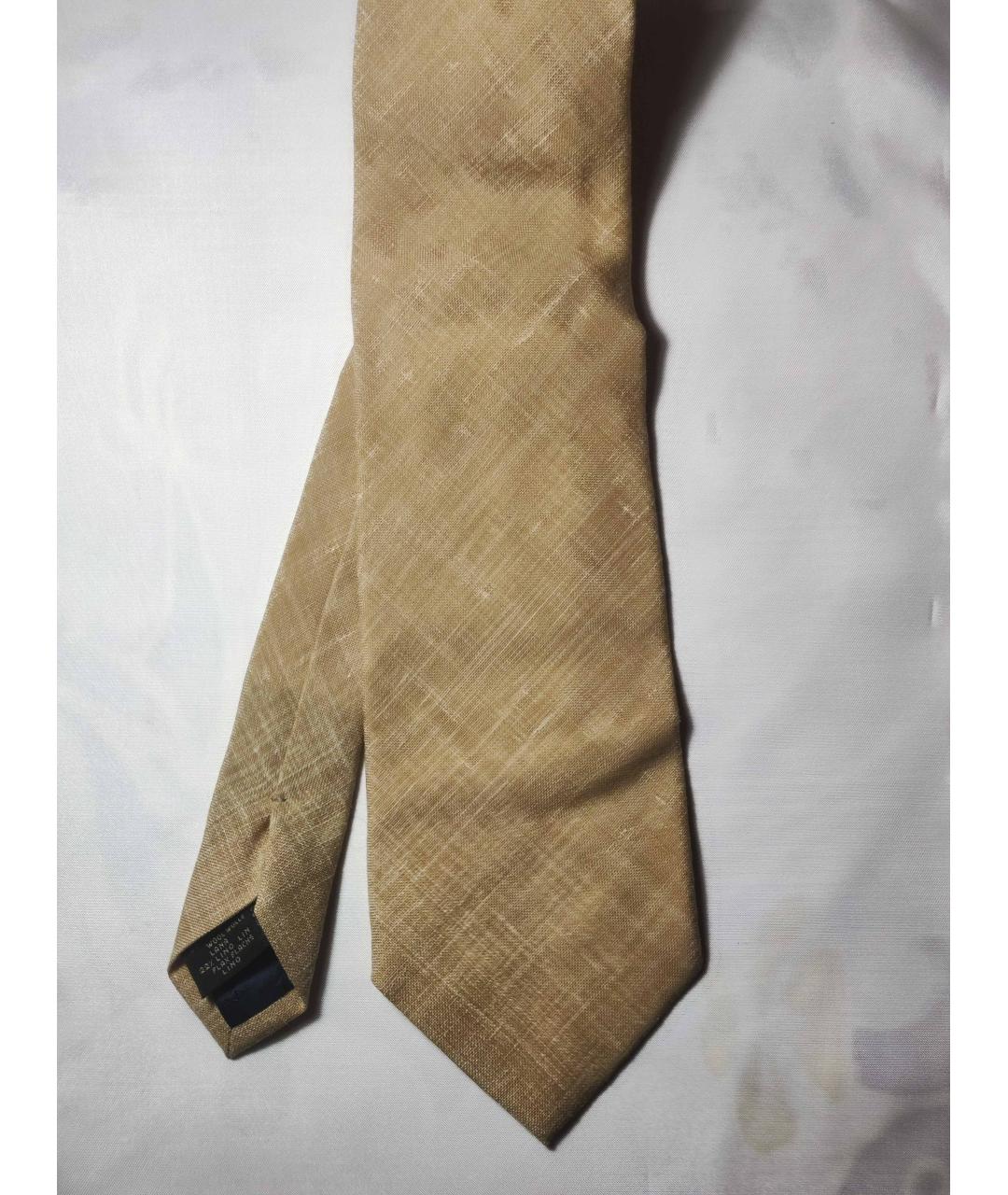 ERMENEGILDO ZEGNA Бежевый шерстяной галстук, фото 10