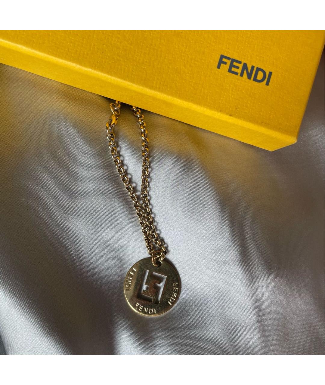 FENDI Золотой металлический браслет, фото 2