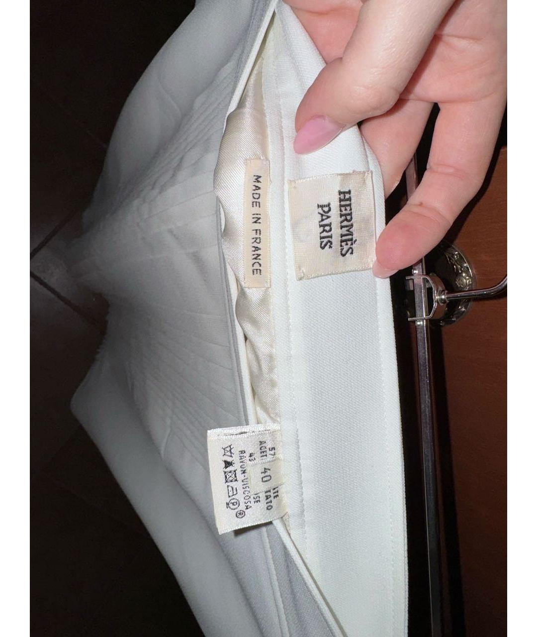 HERMES PRE-OWNED Белая ацетатная юбка мини, фото 3