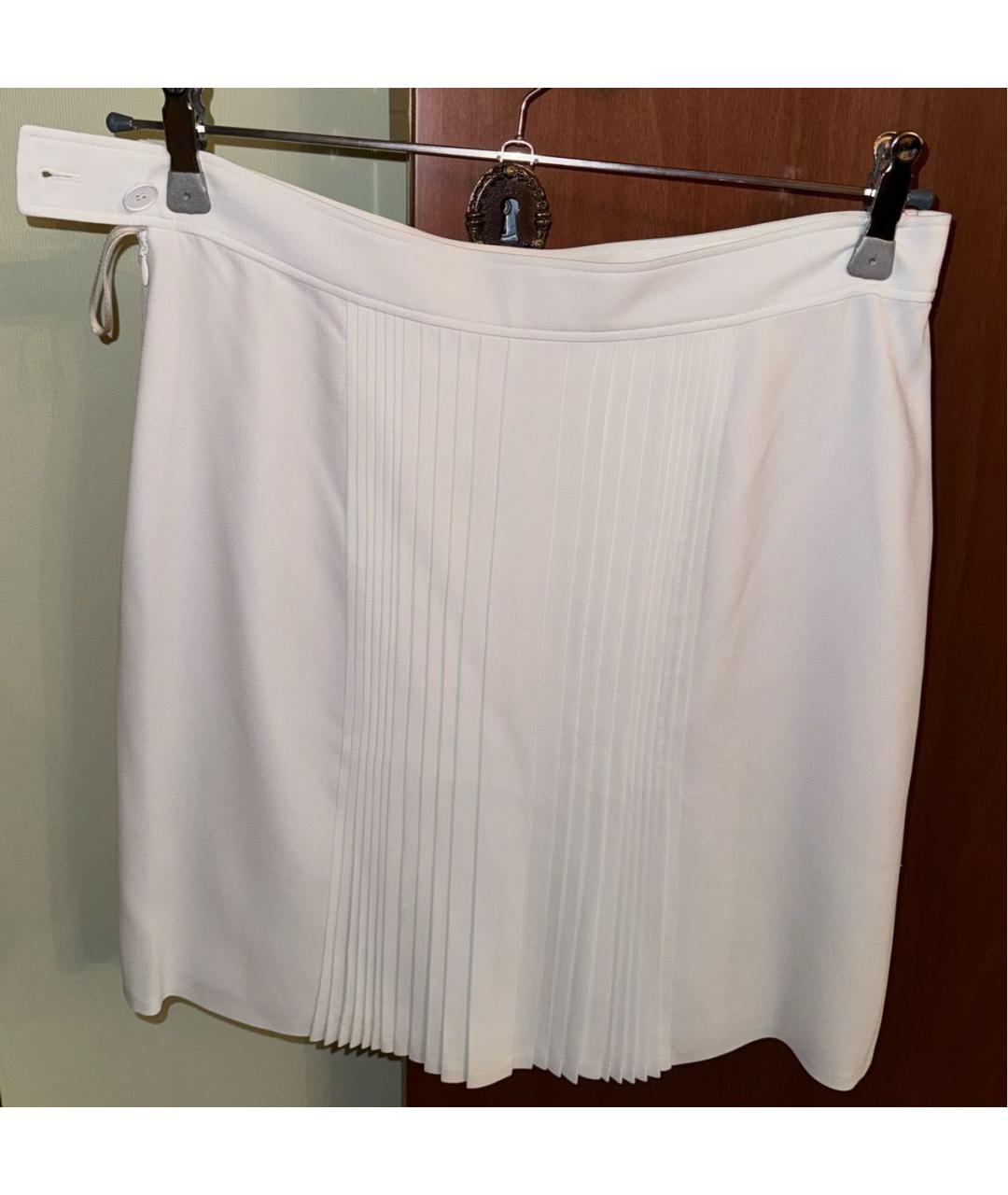 HERMES Белая ацетатная юбка мини, фото 2