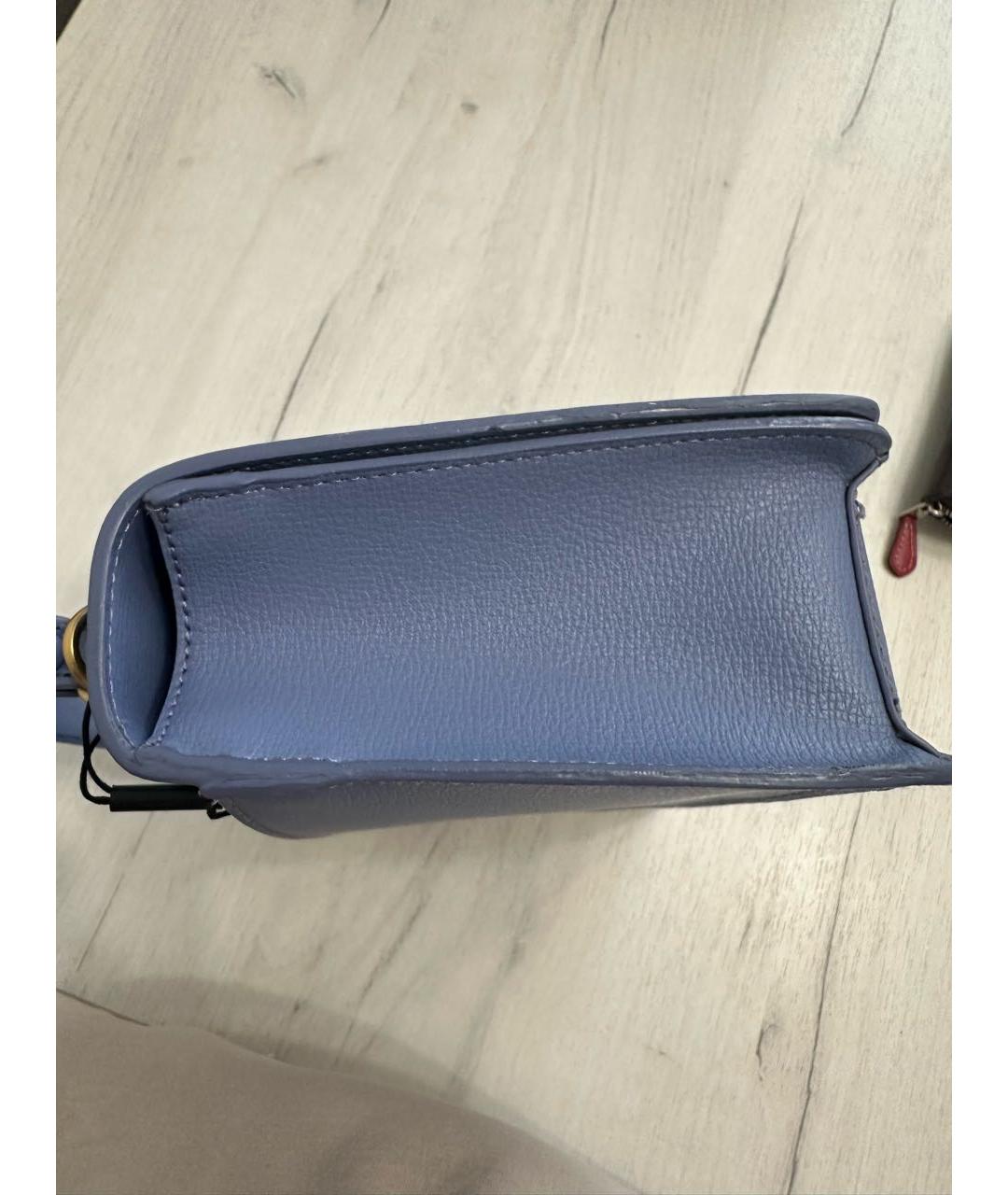 KARL LAGERFELD Голубая кожаная сумка с короткими ручками, фото 7