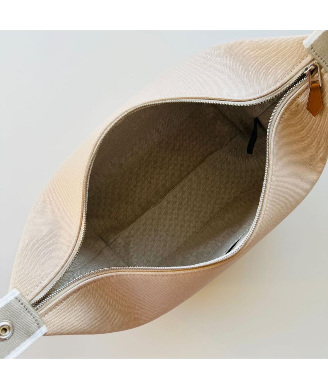 HERMES Бежевая хлопковая косметичка, фото 8