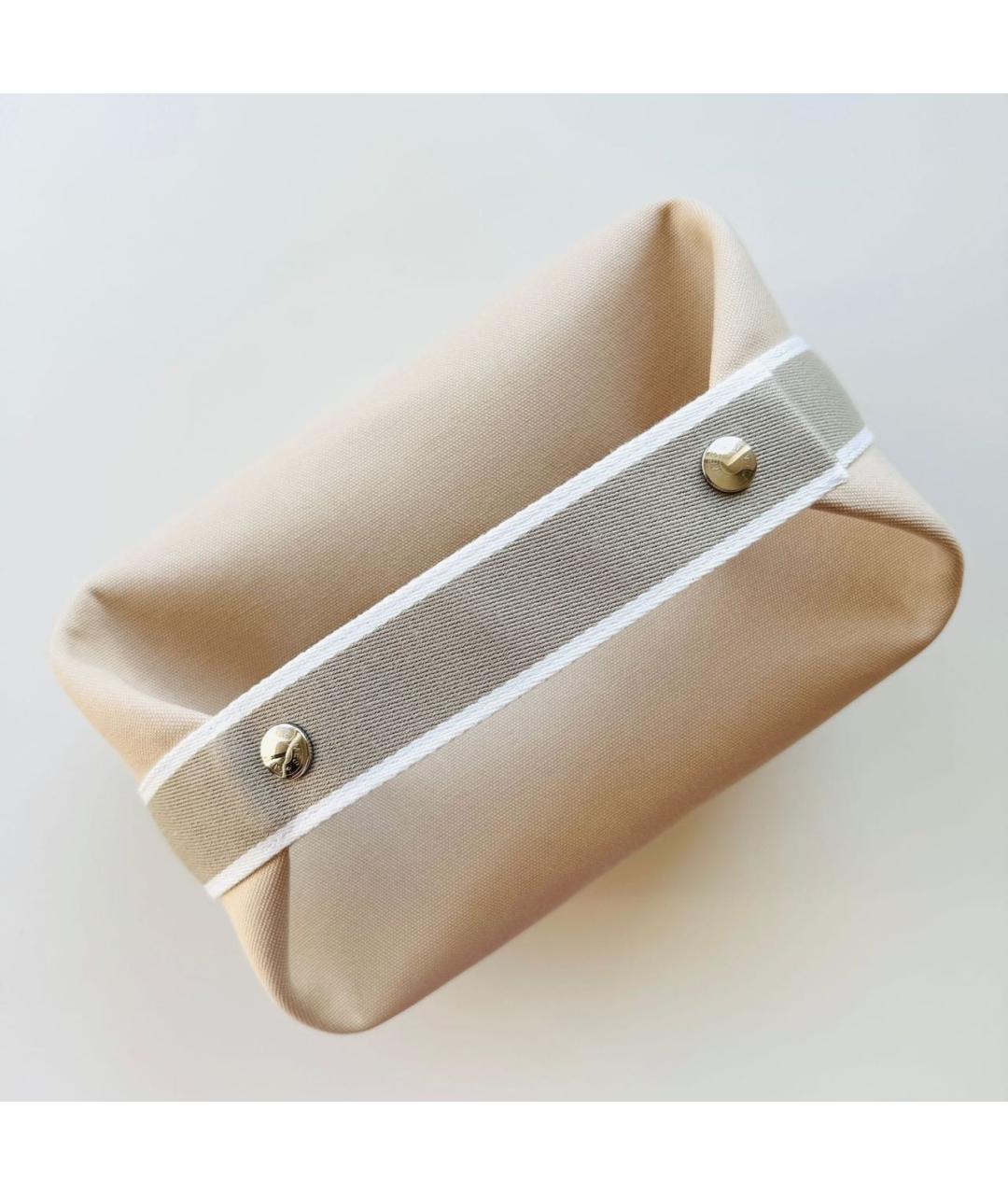 HERMES Бежевая хлопковая косметичка, фото 6