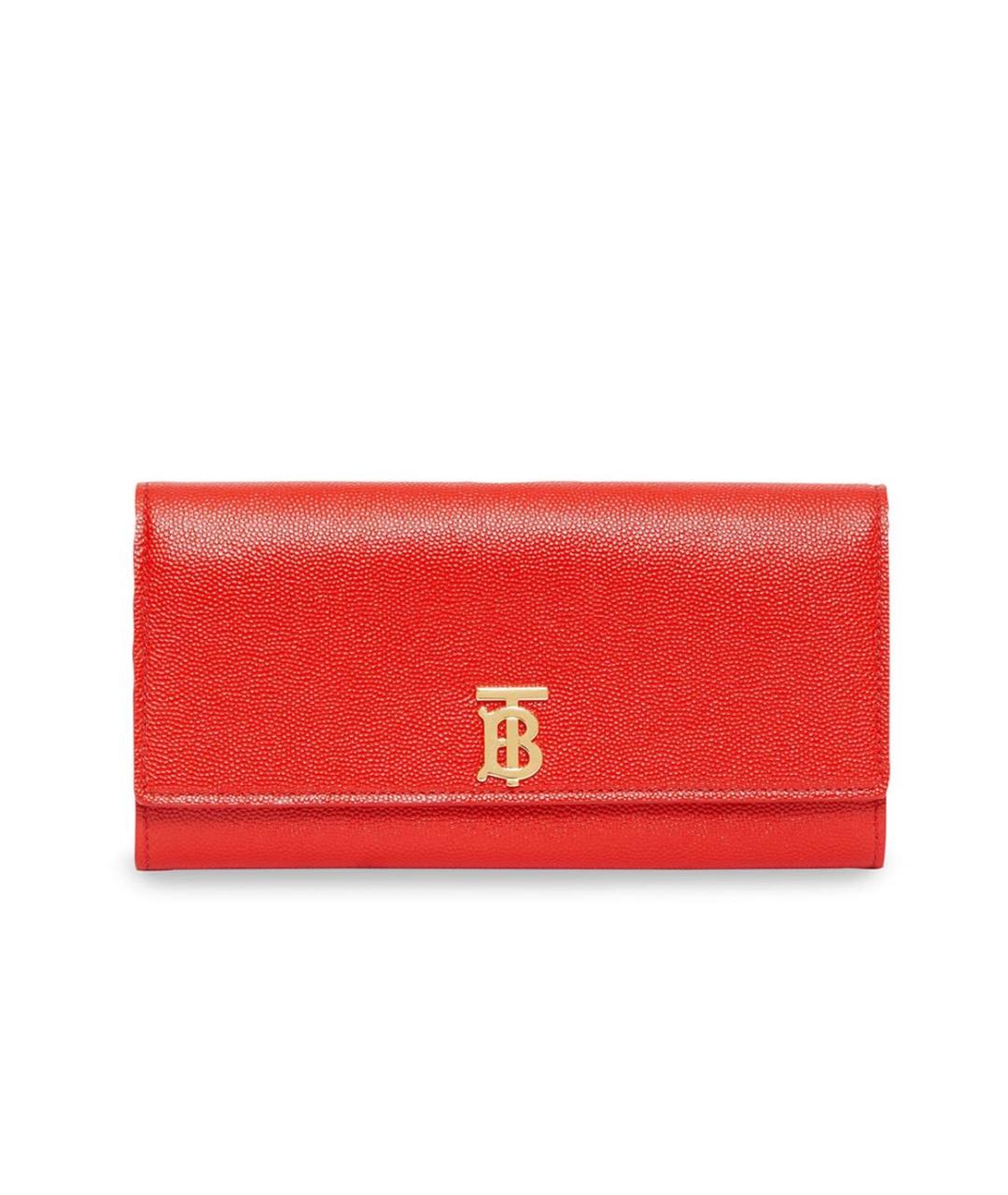 BURBERRY Красный кожаный кошелек, фото 1