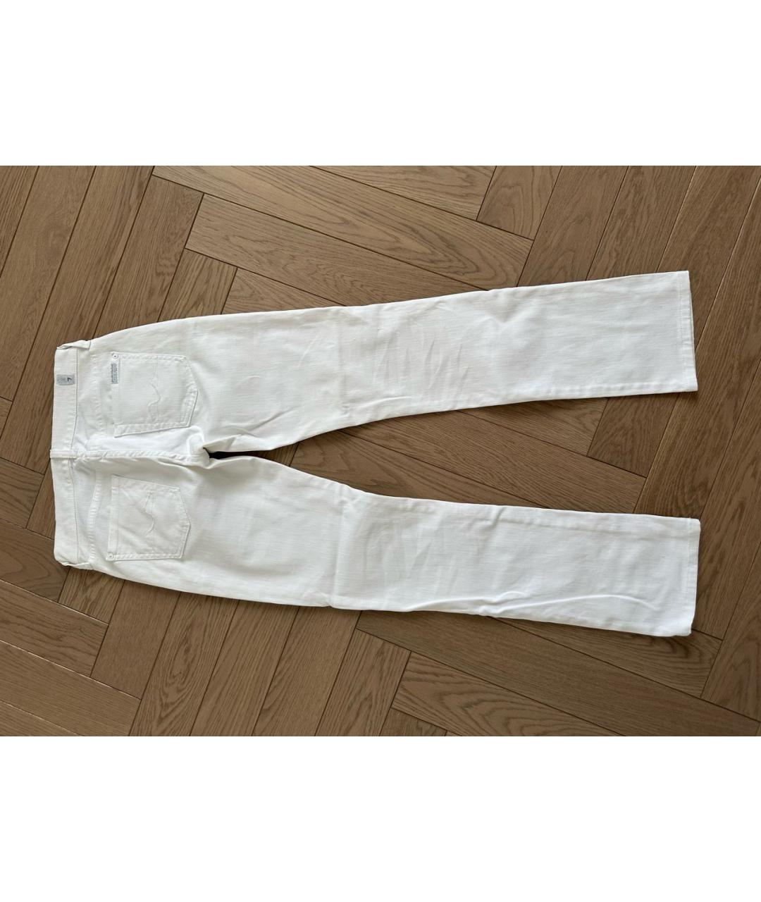 7 FOR ALL MANKIND Белые хлопковые прямые джинсы, фото 2