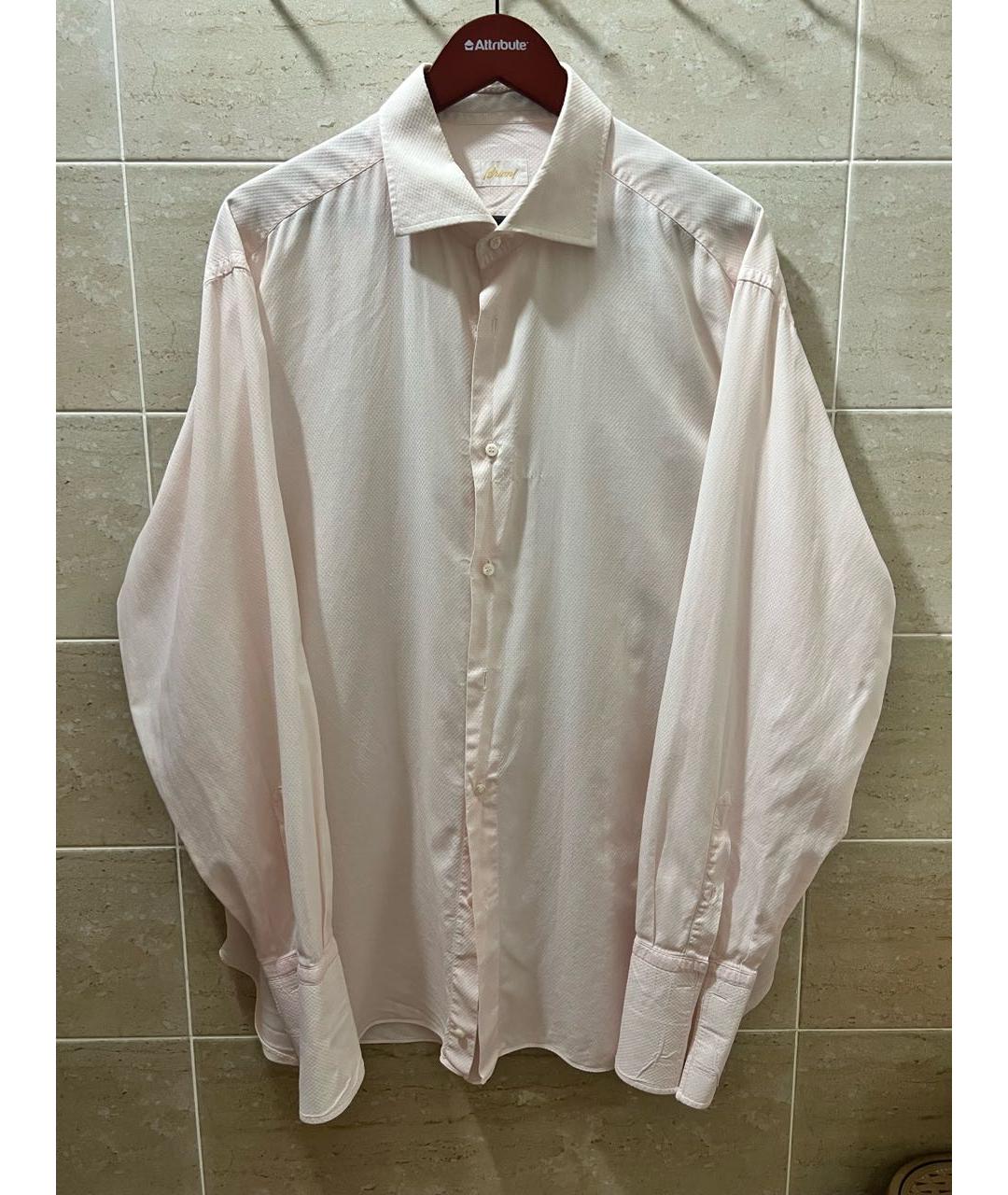 BRIONI Розовая хлопковая классическая рубашка, фото 8