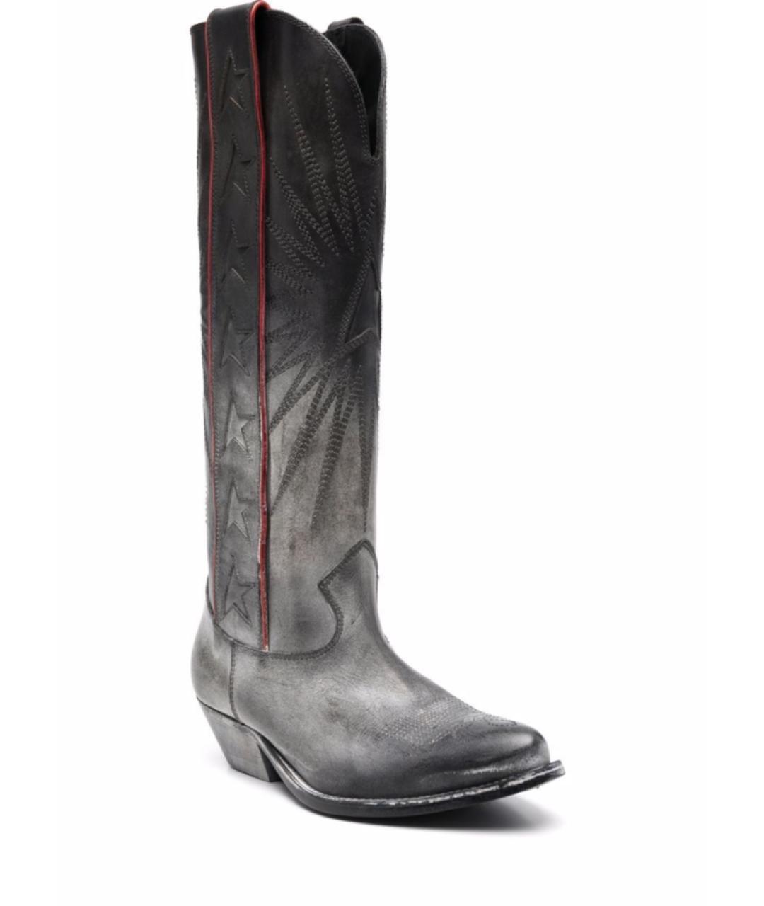 GOLDEN GOOSE DELUXE BRAND Серые кожаные сапоги, фото 3