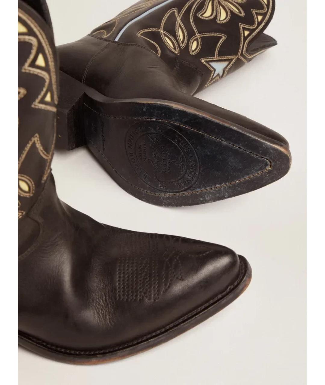 GOLDEN GOOSE DELUXE BRAND Черные кожаные ботинки, фото 4