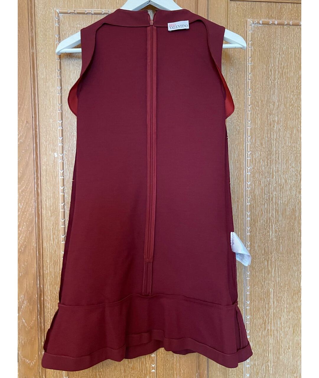 RED VALENTINO Бордовое полиэстеровое повседневное платье, фото 5