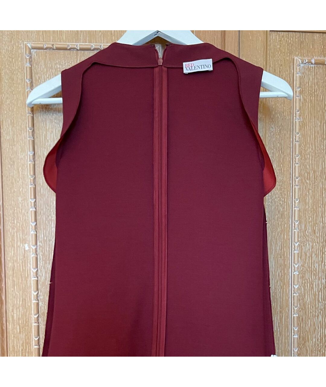 RED VALENTINO Бордовое полиэстеровое повседневное платье, фото 3