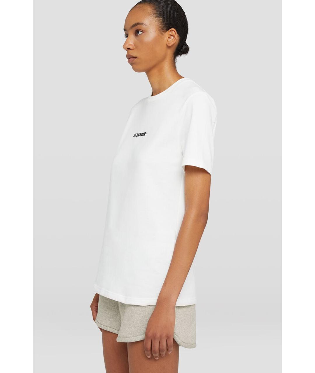 JIL SANDER Белая хлопковая футболка, фото 5