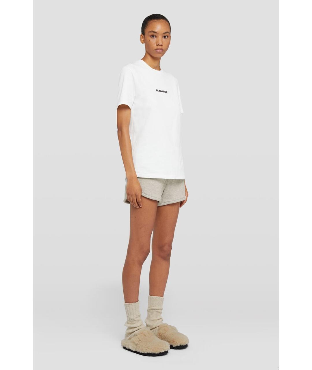 JIL SANDER Белая хлопковая футболка, фото 4