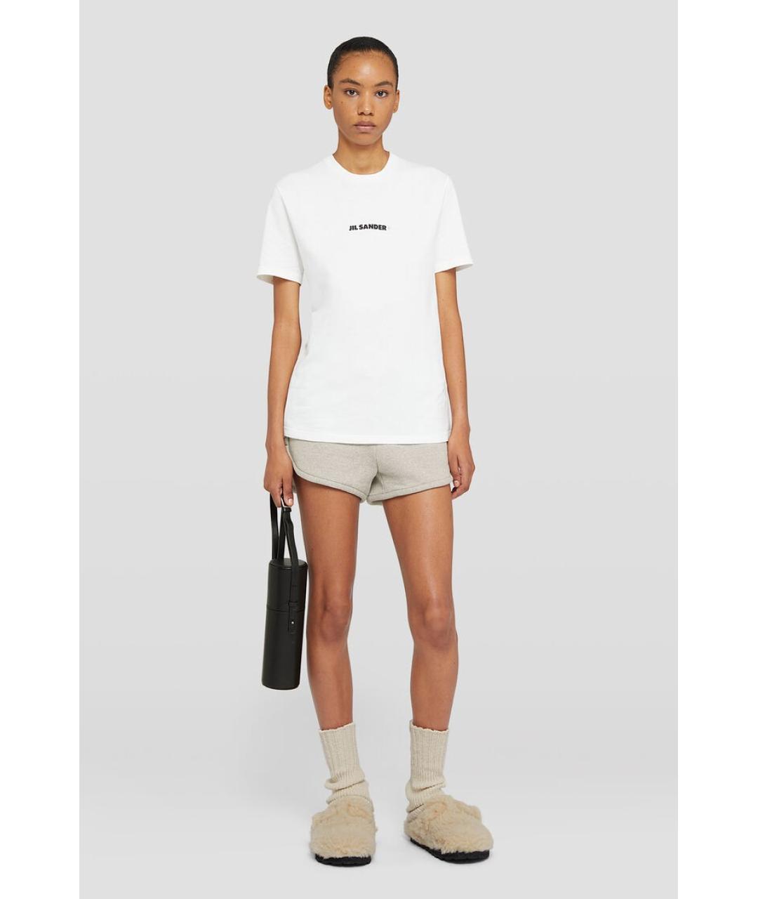 JIL SANDER Белая хлопковая футболка, фото 3