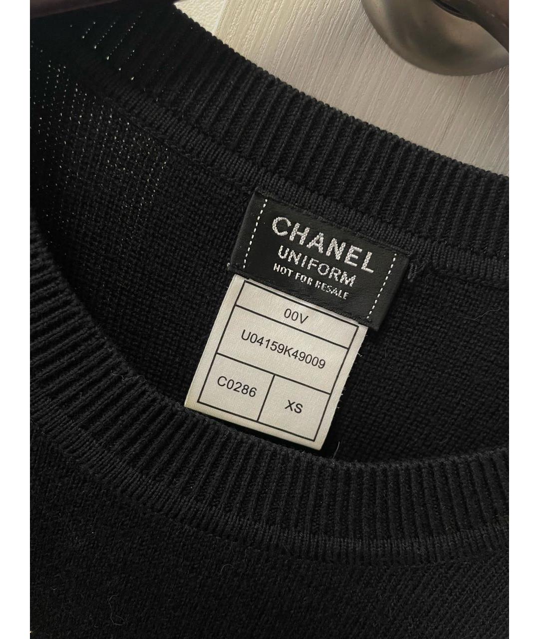 CHANEL PRE-OWNED Черный шерстяной джемпер / свитер, фото 2