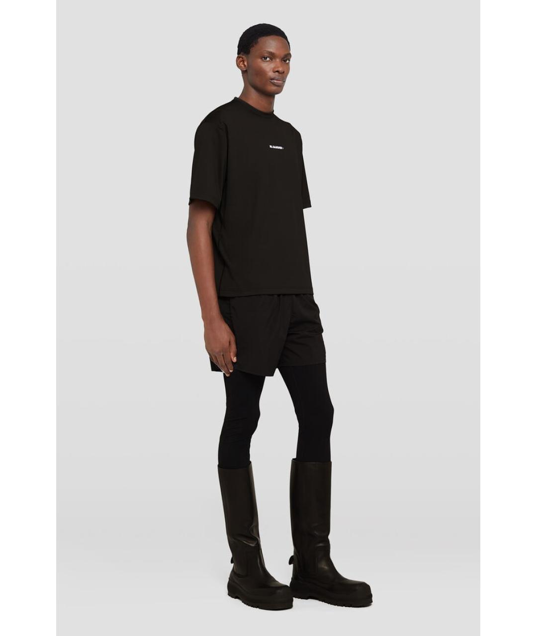 JIL SANDER Черная хлопковая футболка, фото 4