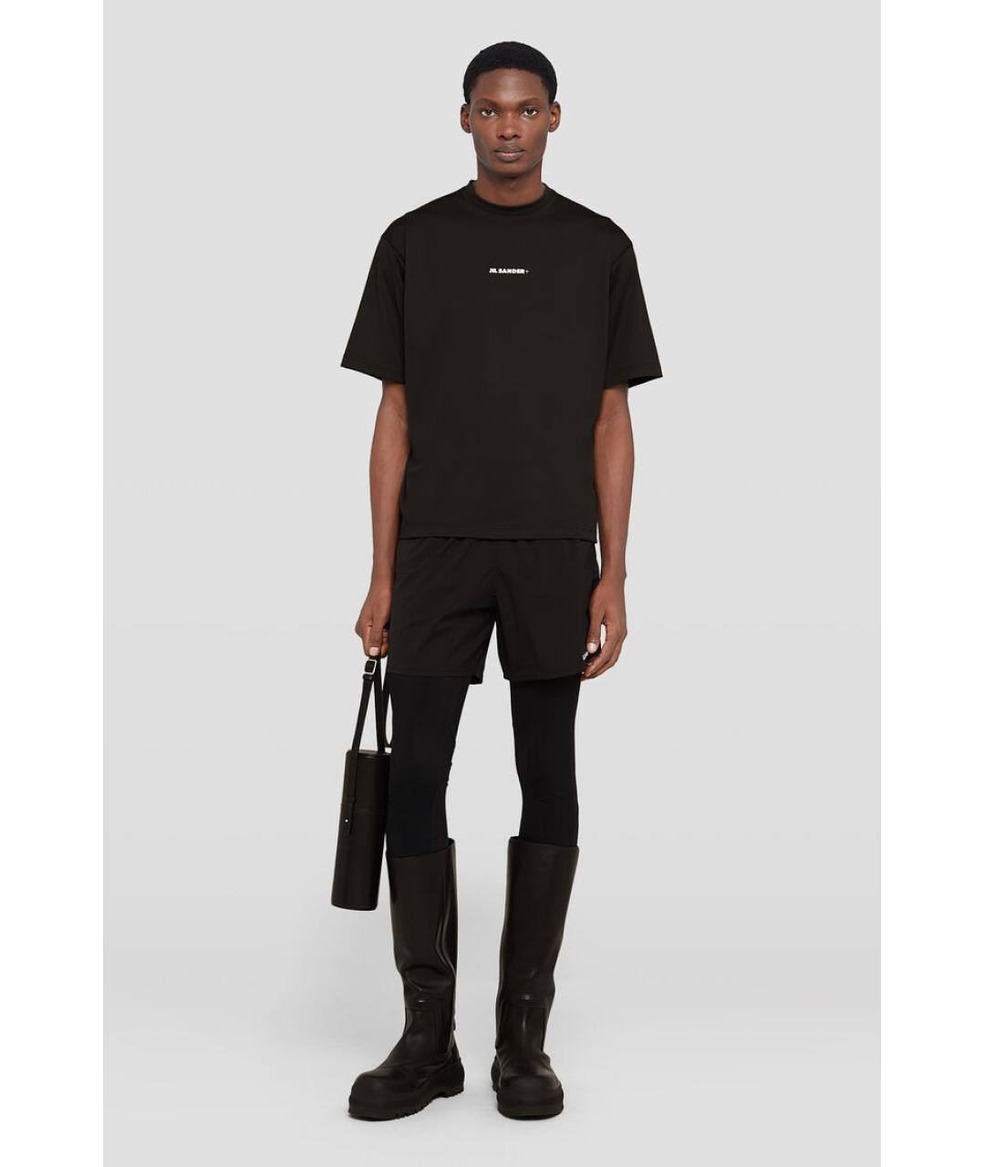 JIL SANDER Черная хлопковая футболка, фото 3