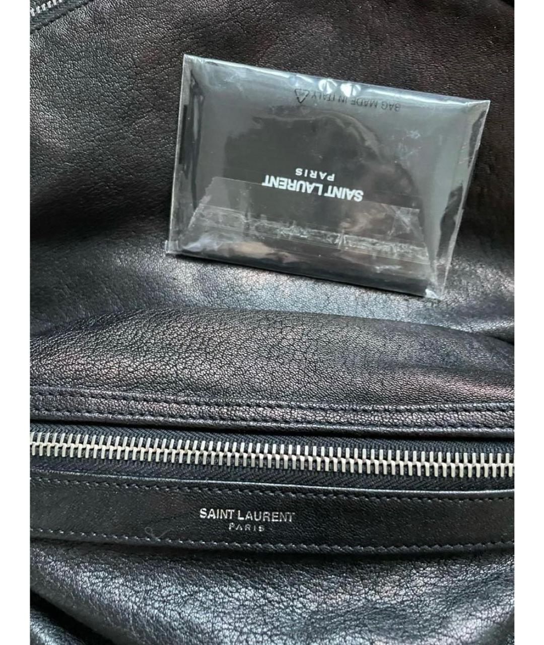 SAINT LAURENT Черный кожаный рюкзак, фото 5