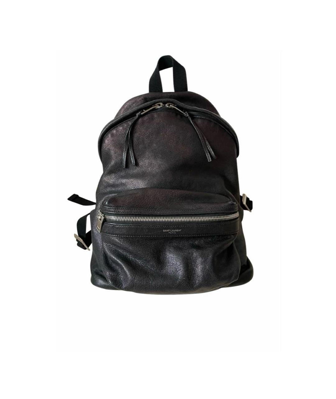 SAINT LAURENT Черный кожаный рюкзак, фото 1