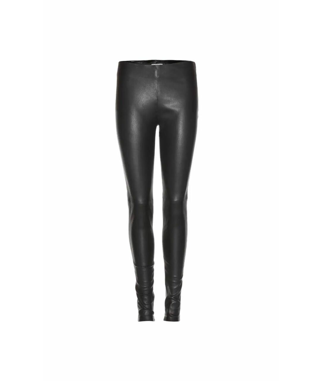 BALENCIAGA Черные кожаные брюки узкие, фото 1