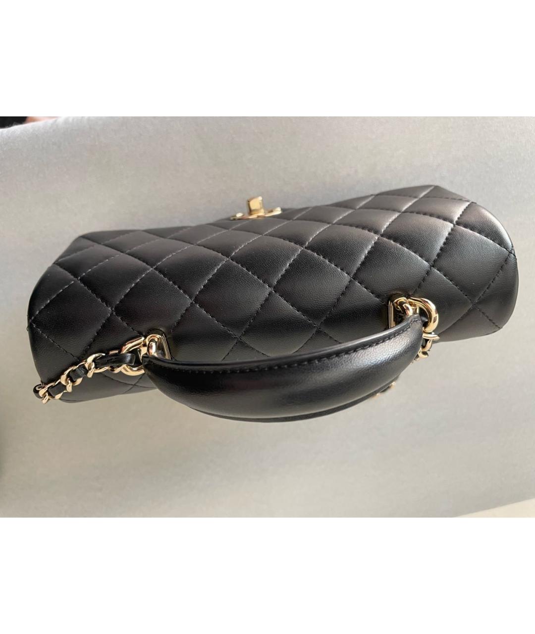 CHANEL PRE-OWNED Черная кожаная сумка через плечо, фото 5