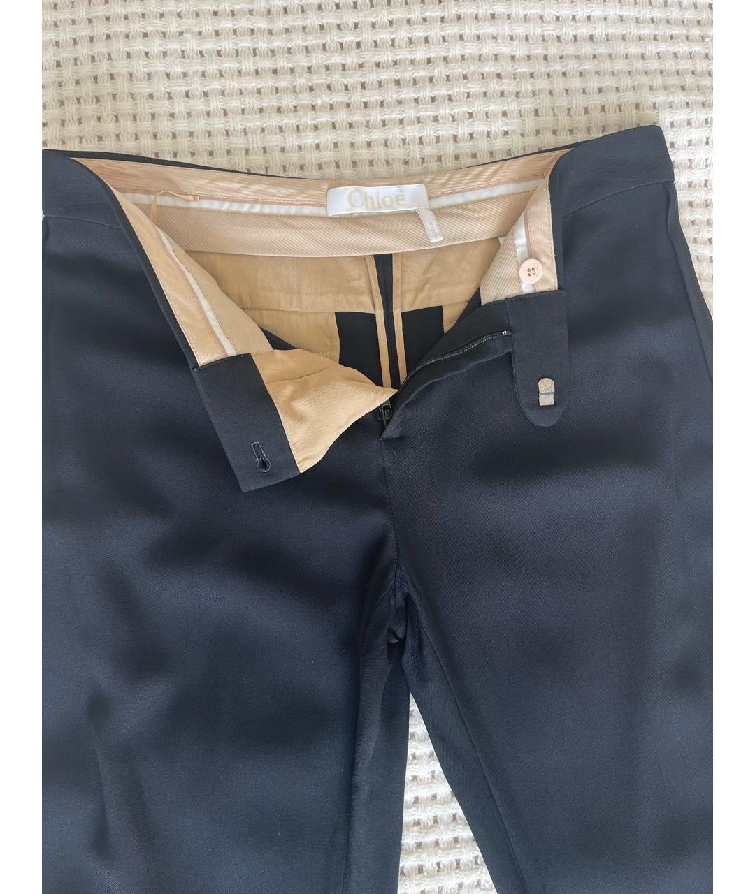 CHLOE Черные полиэстеровые прямые брюки, фото 3