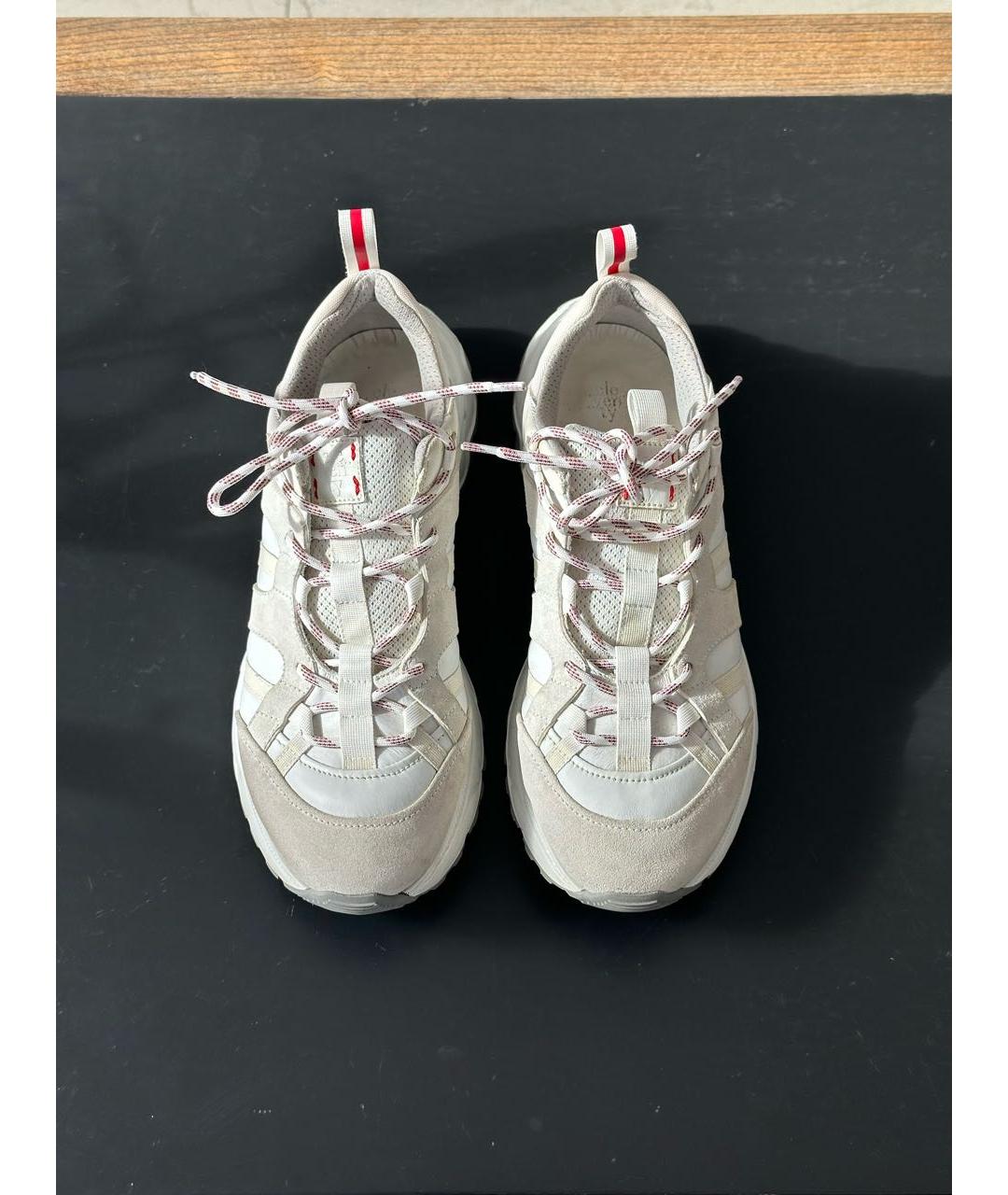 ELEVENTY Белые кожаные низкие кроссовки / кеды, фото 2