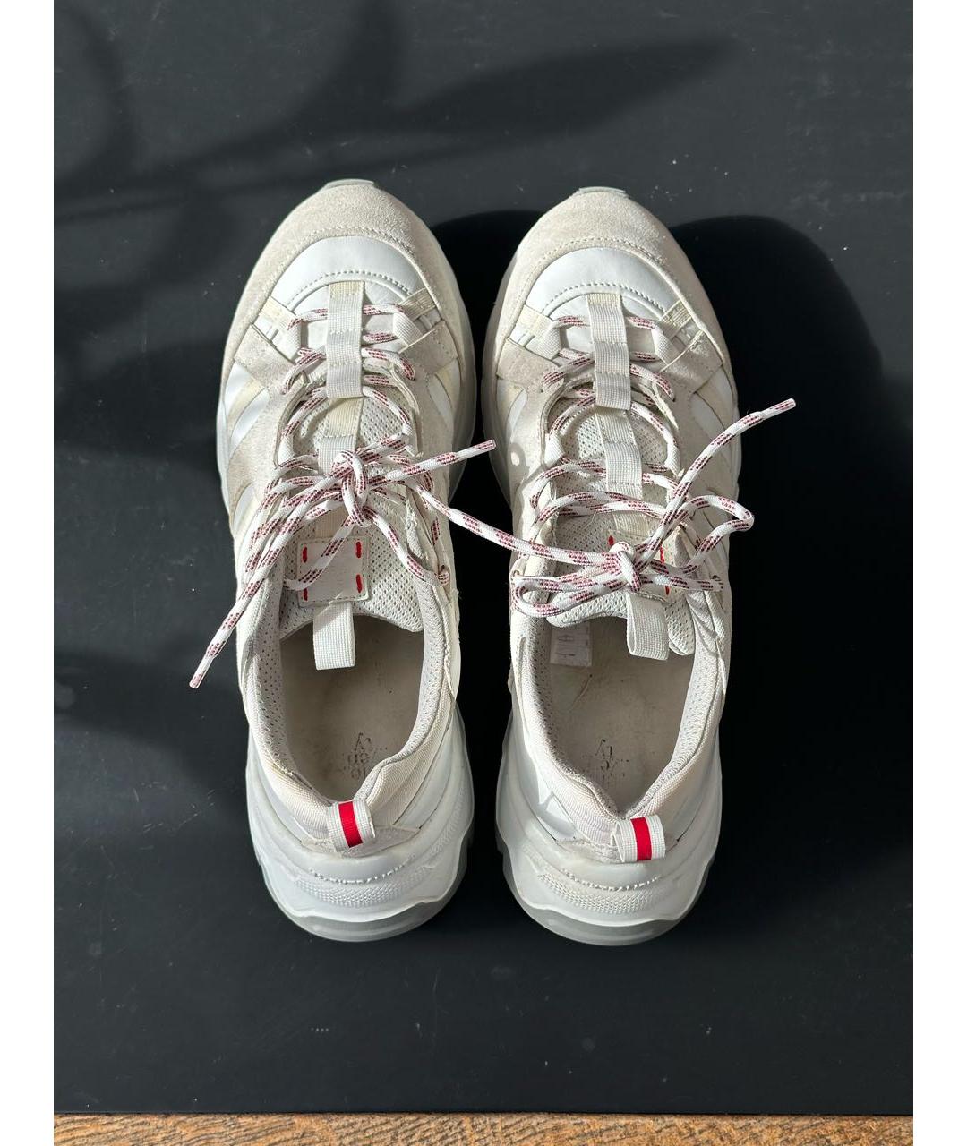 ELEVENTY Белые кожаные низкие кроссовки / кеды, фото 3