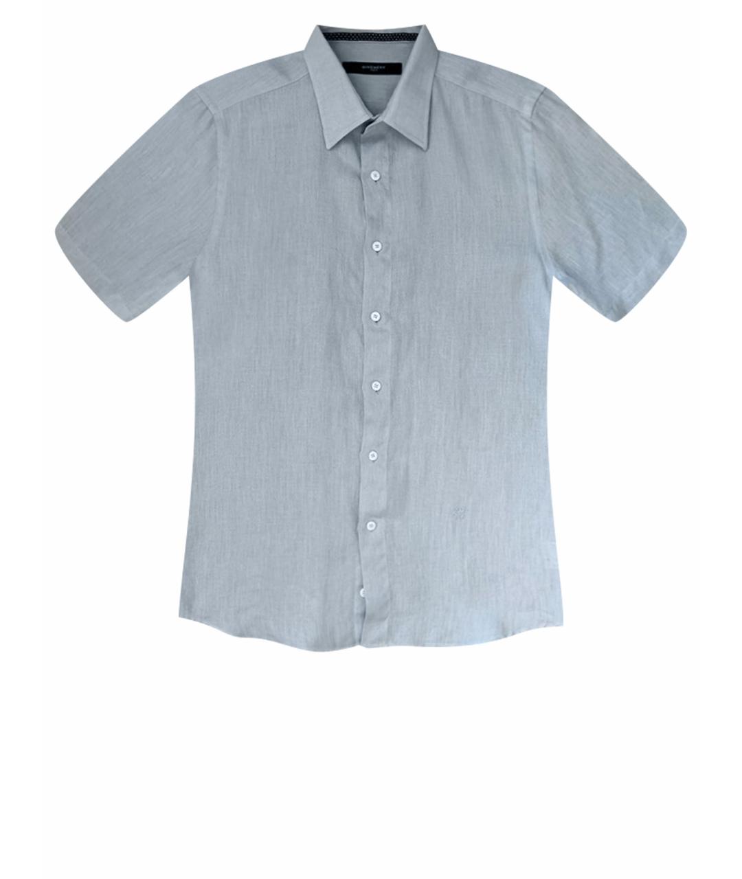 GIVENCHY Голубая льняная классическая рубашка, фото 1