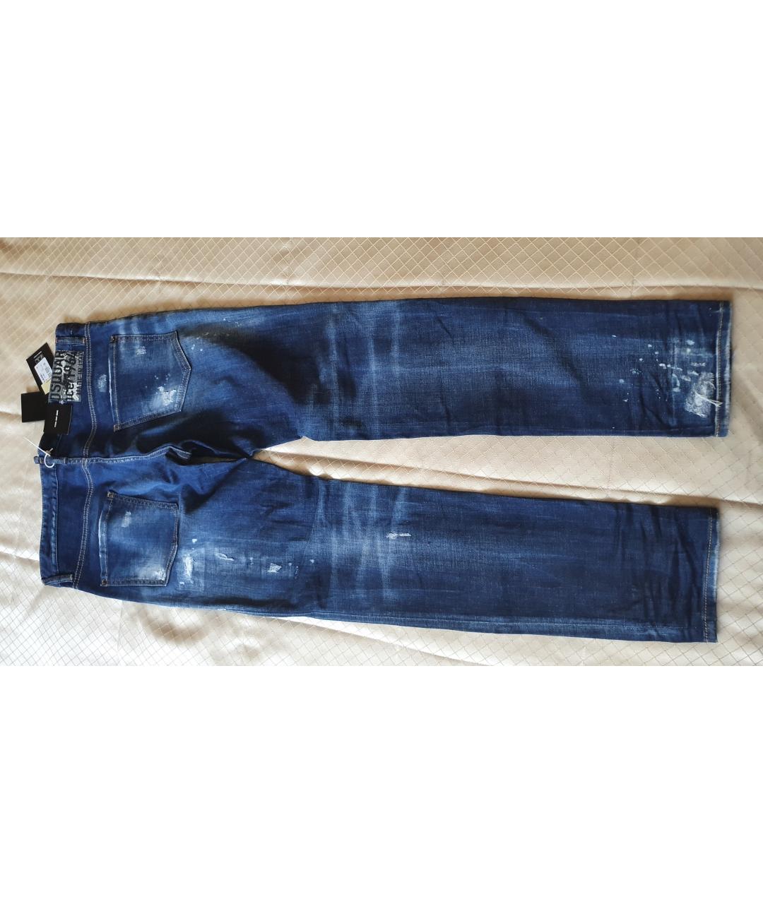 DSQUARED2 Синие хлопко-эластановые джинсы скинни, фото 5