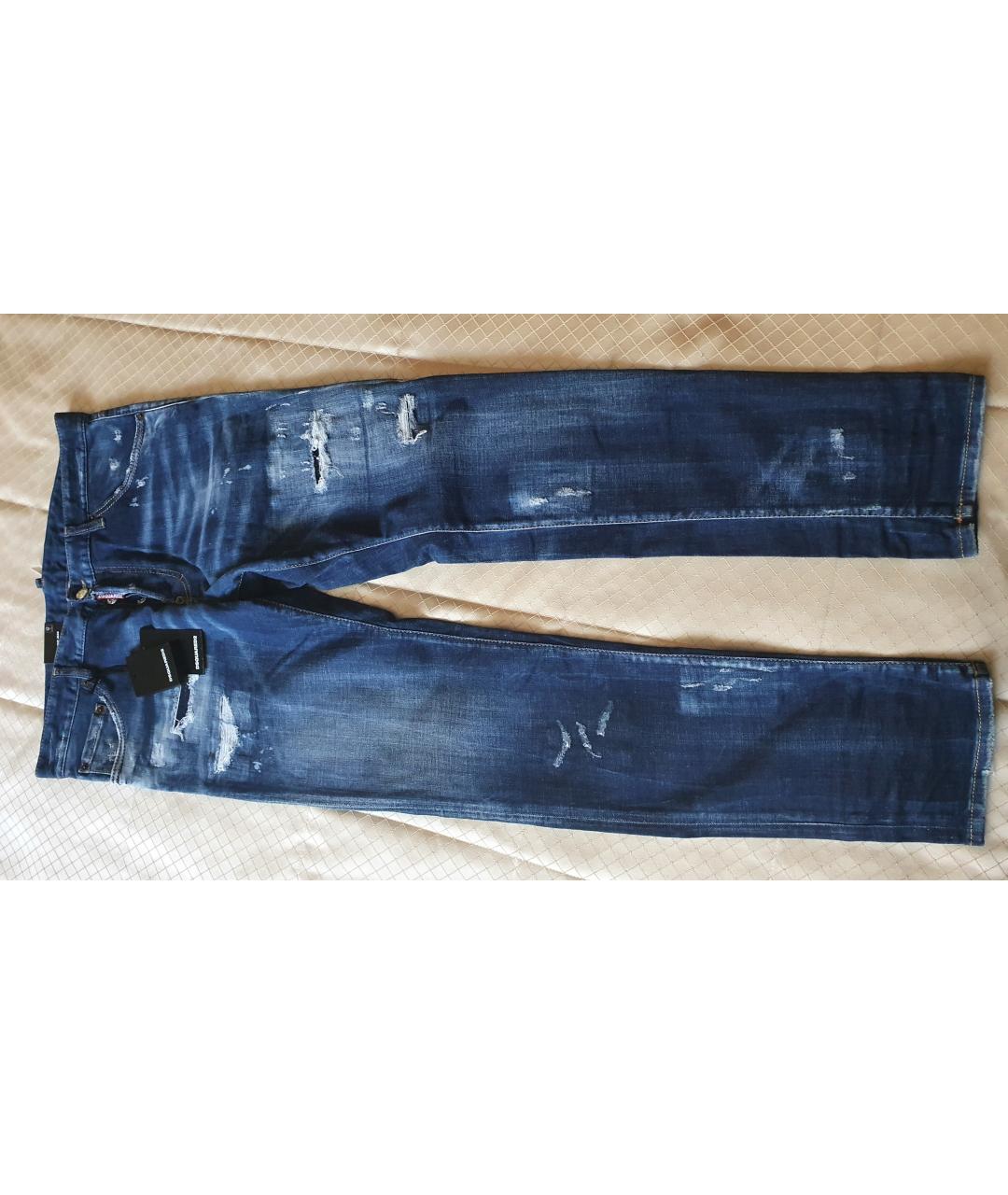 DSQUARED2 Синие хлопко-эластановые джинсы скинни, фото 4