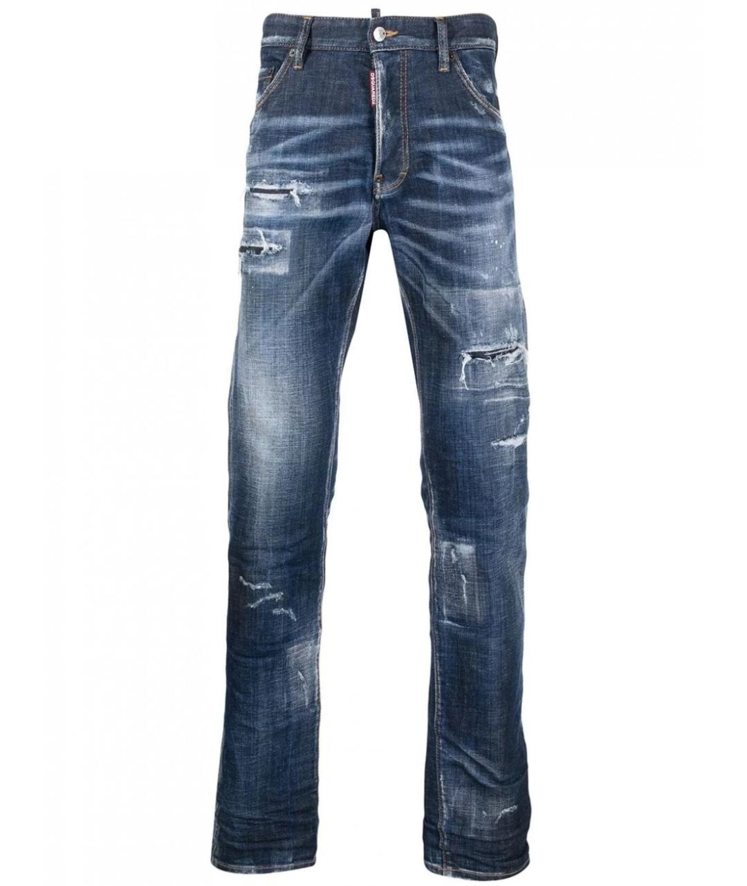 DSQUARED2 Синие хлопко-эластановые джинсы скинни, фото 1