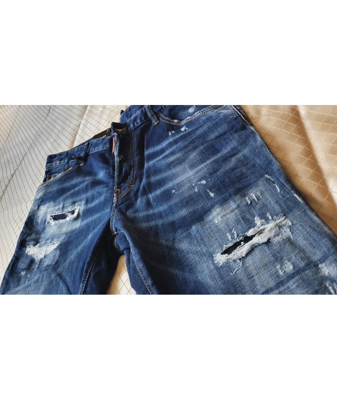 DSQUARED2 Синие хлопко-эластановые джинсы скинни, фото 9