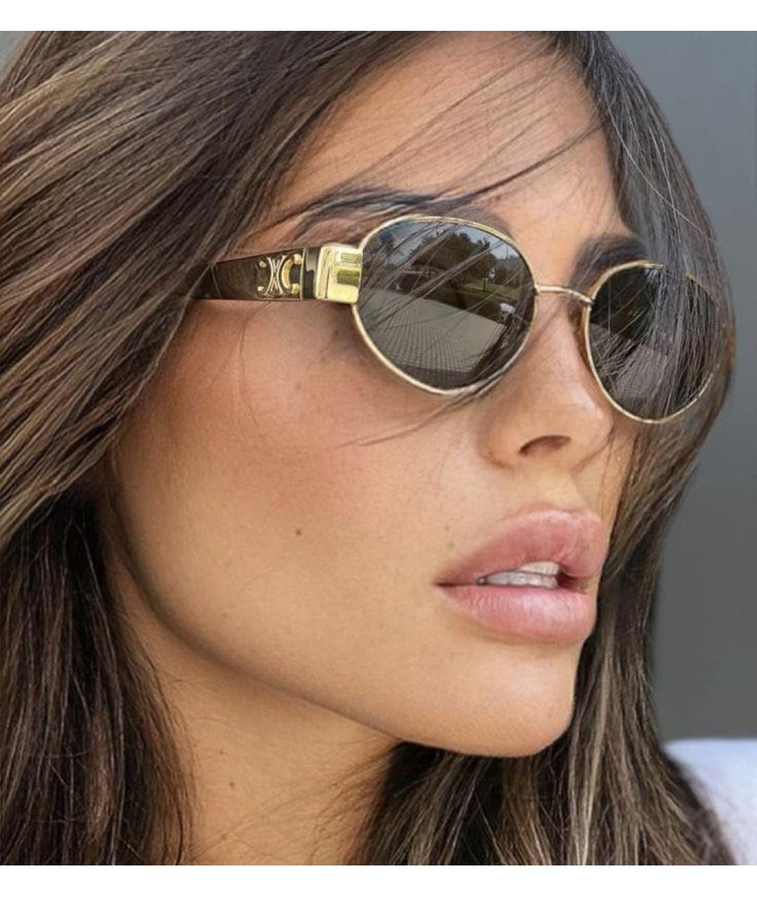 CELINE Золотые металлические солнцезащитные очки, фото 5