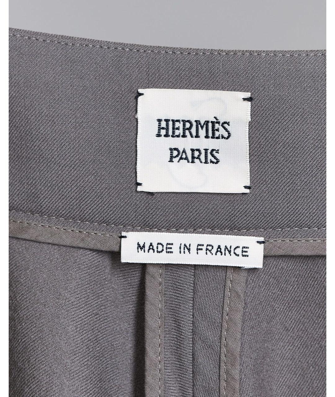 HERMES Коричневая шерстяная юбка миди, фото 6