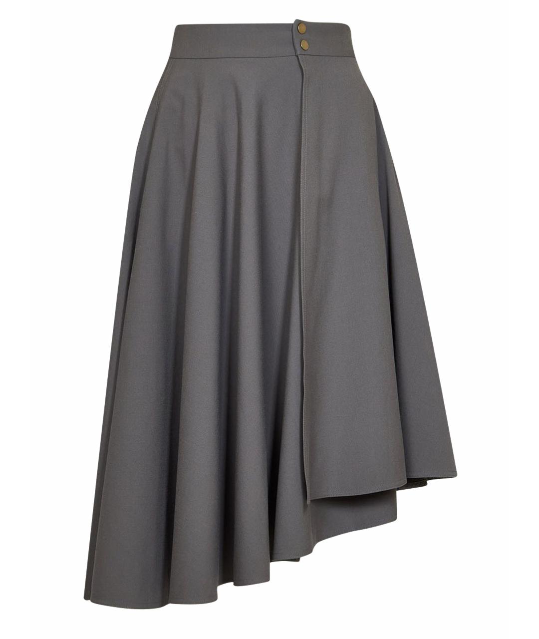 HERMES PRE-OWNED Коричневая шерстяная юбка миди, фото 1