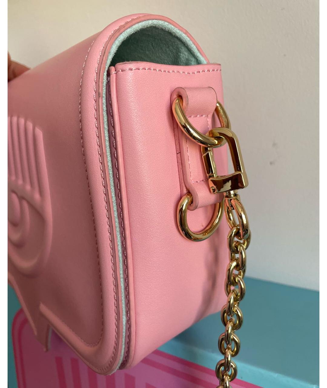 CHIARA FERRAGNI Розовая кожаная сумка через плечо, фото 5