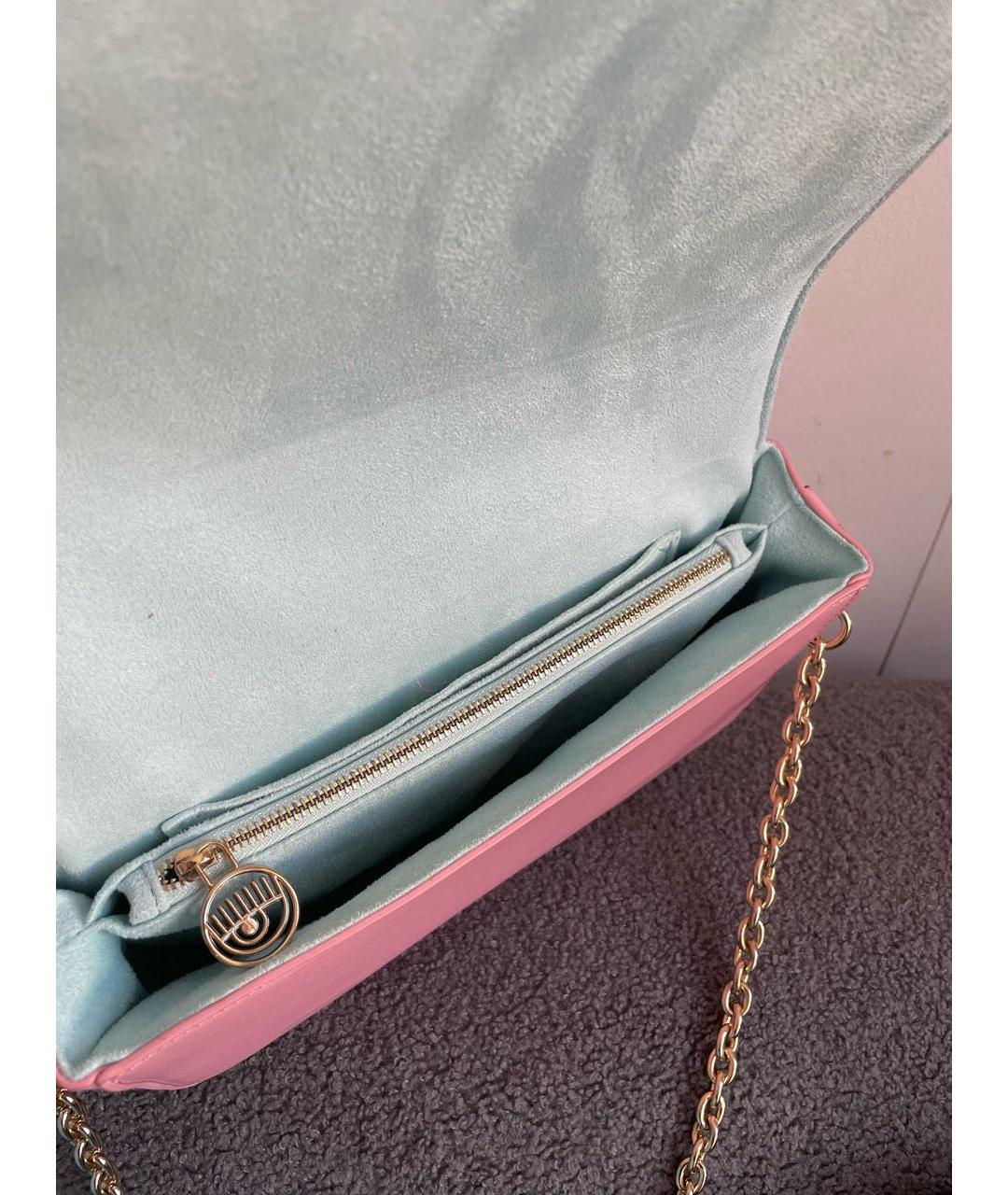 CHIARA FERRAGNI Розовая кожаная сумка через плечо, фото 4