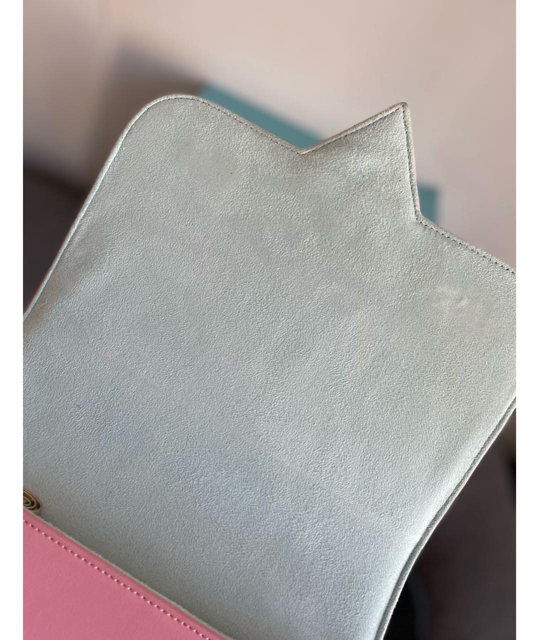 CHIARA FERRAGNI Розовая кожаная сумка через плечо, фото 6