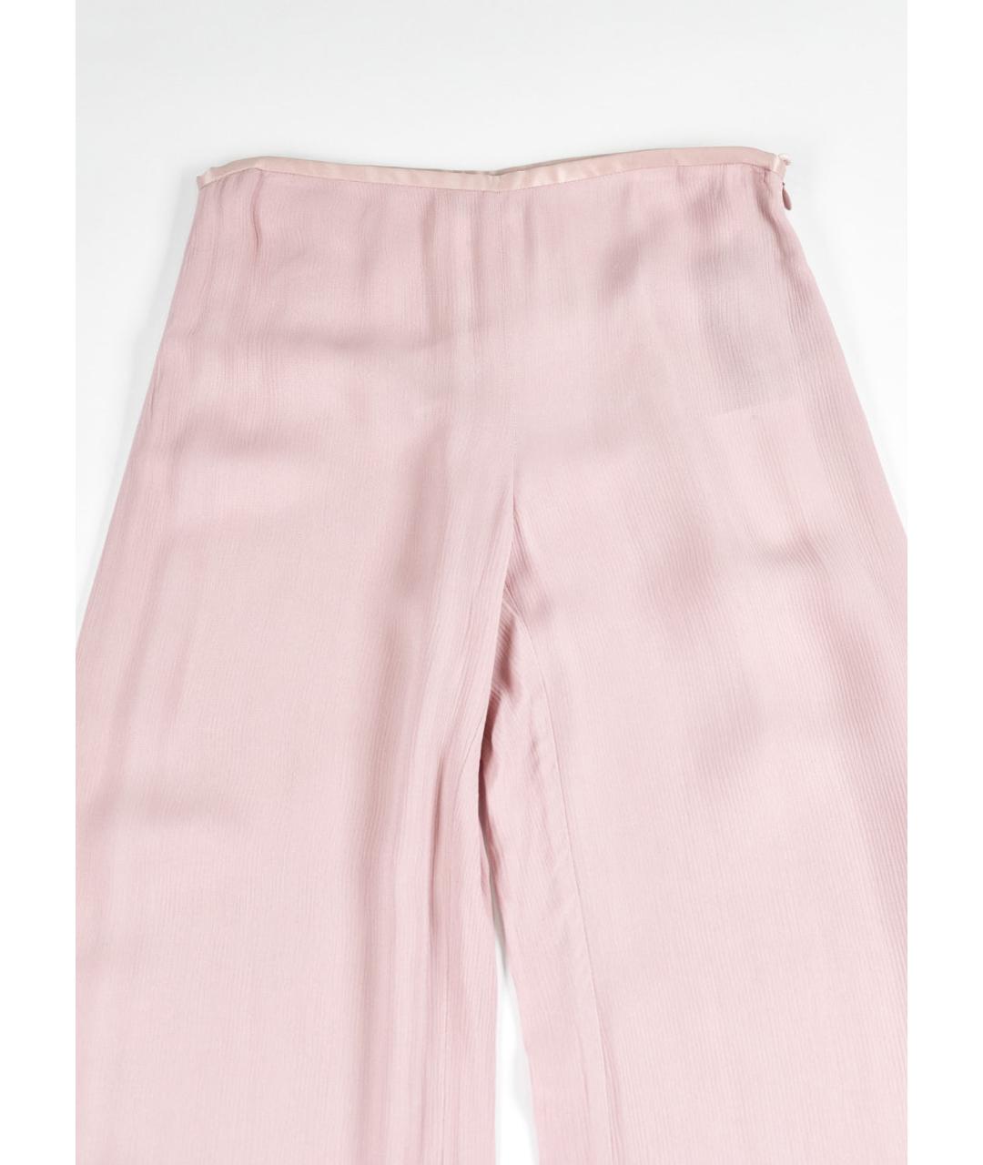 ARMANI COLLEZIONI Розовые вискозные брюки широкие, фото 4