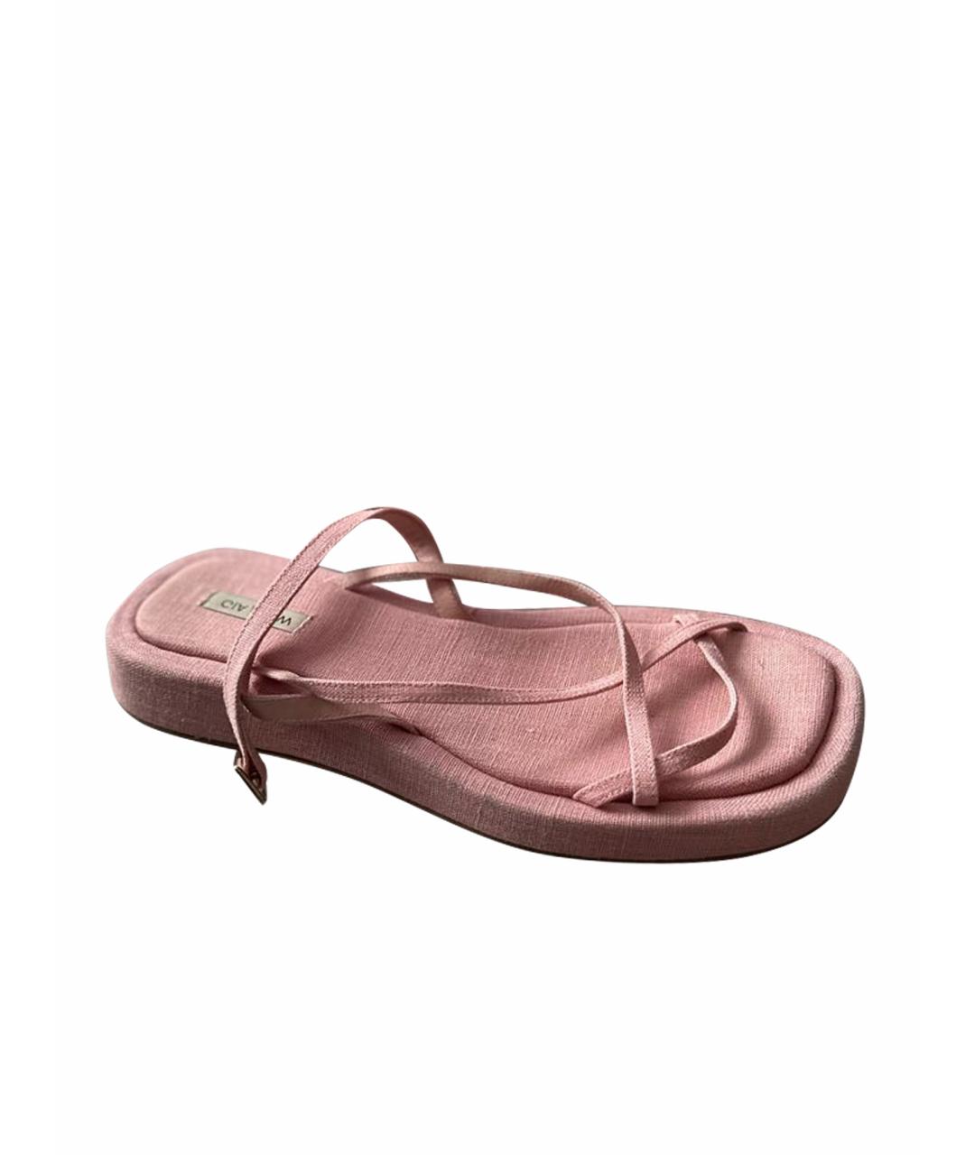 GIABORGHINI Розовые текстильные сандалии, фото 1