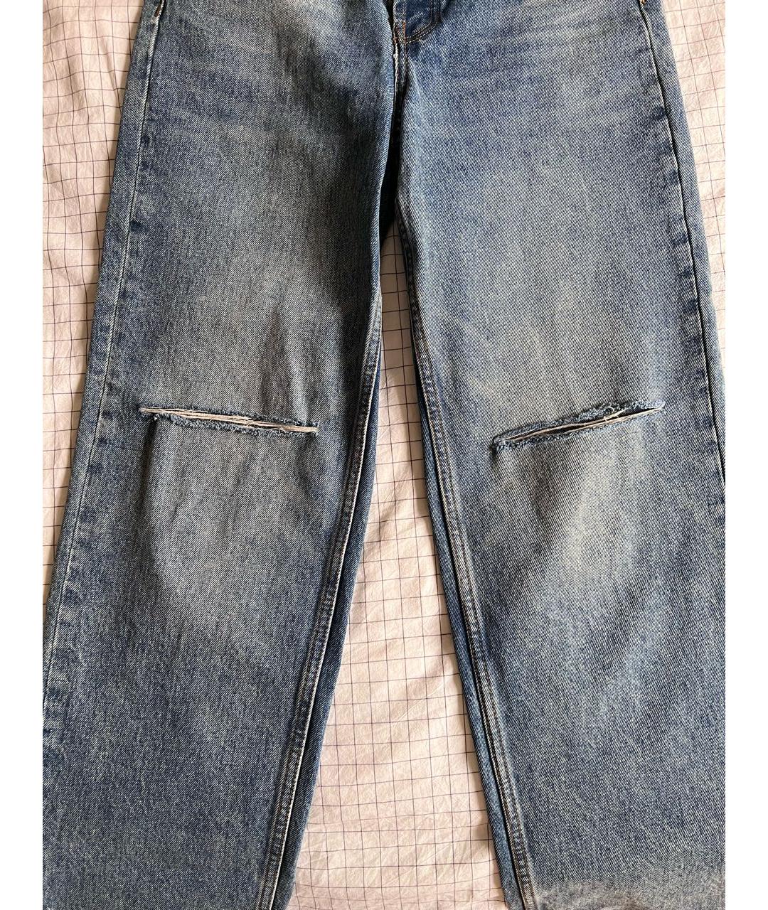 12 STOREEZ Голубые хлопковые прямые джинсы, фото 4