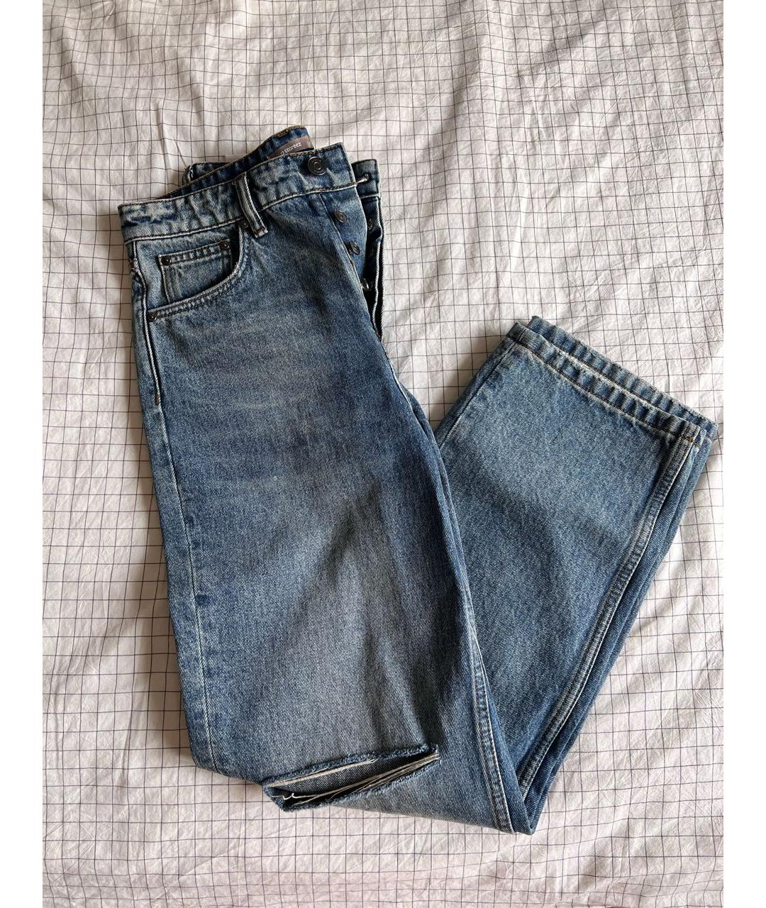 12 STOREEZ Голубые хлопковые прямые джинсы, фото 6