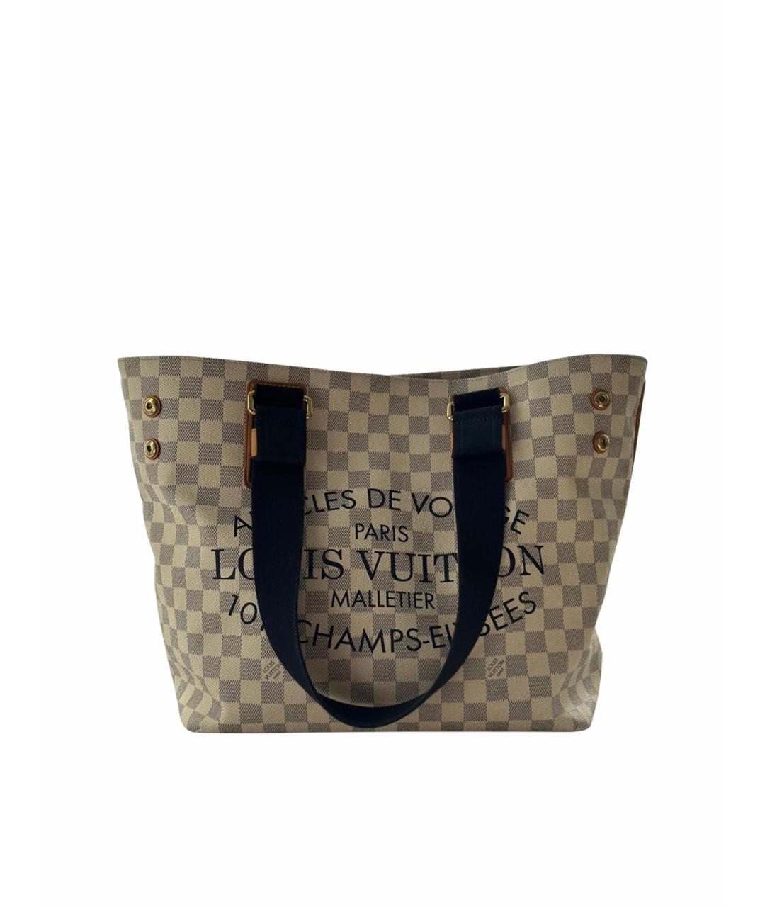 LOUIS VUITTON PRE-OWNED Бежевая твиловая сумка тоут, фото 1