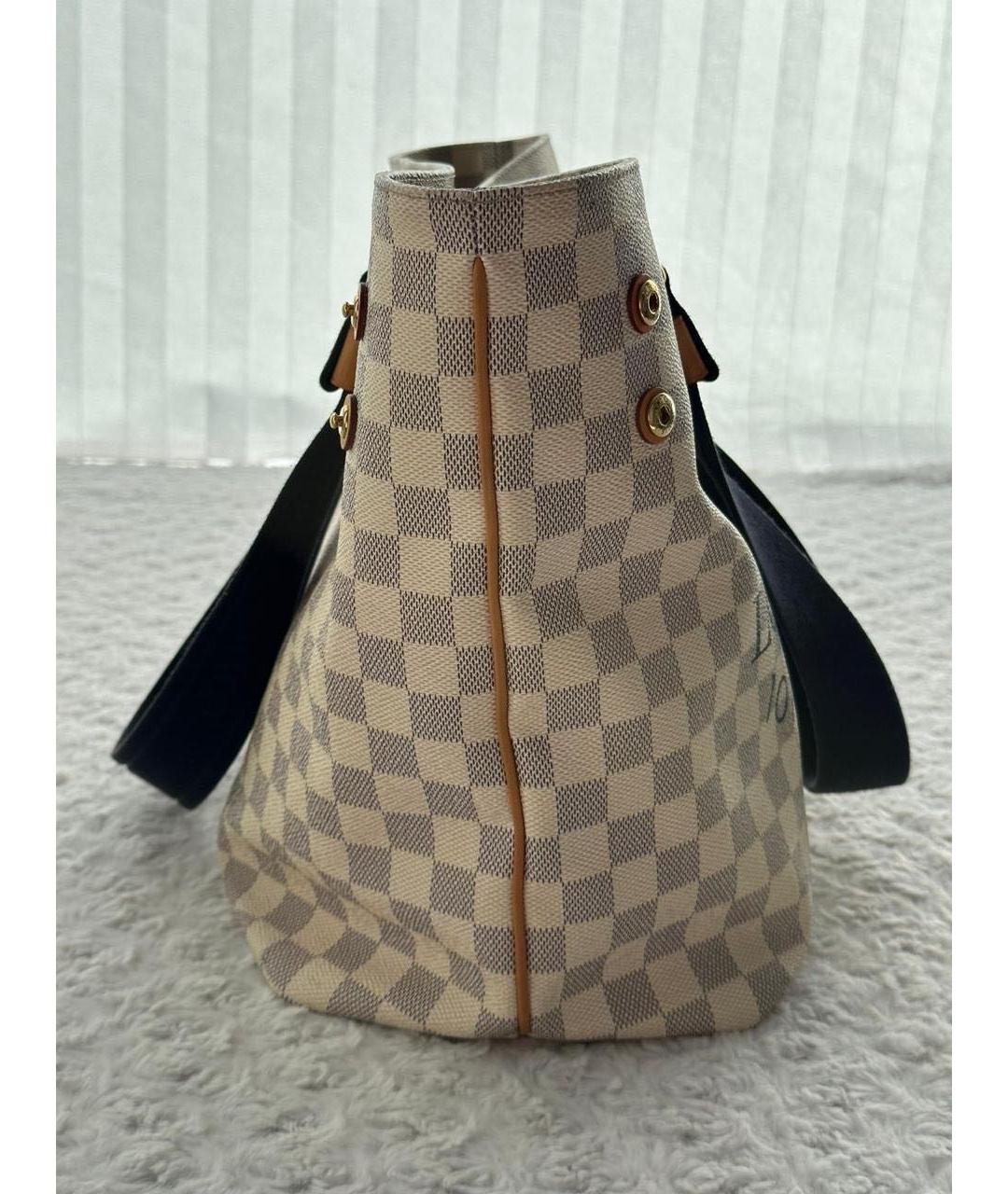 LOUIS VUITTON PRE-OWNED Бежевая твиловая сумка тоут, фото 4