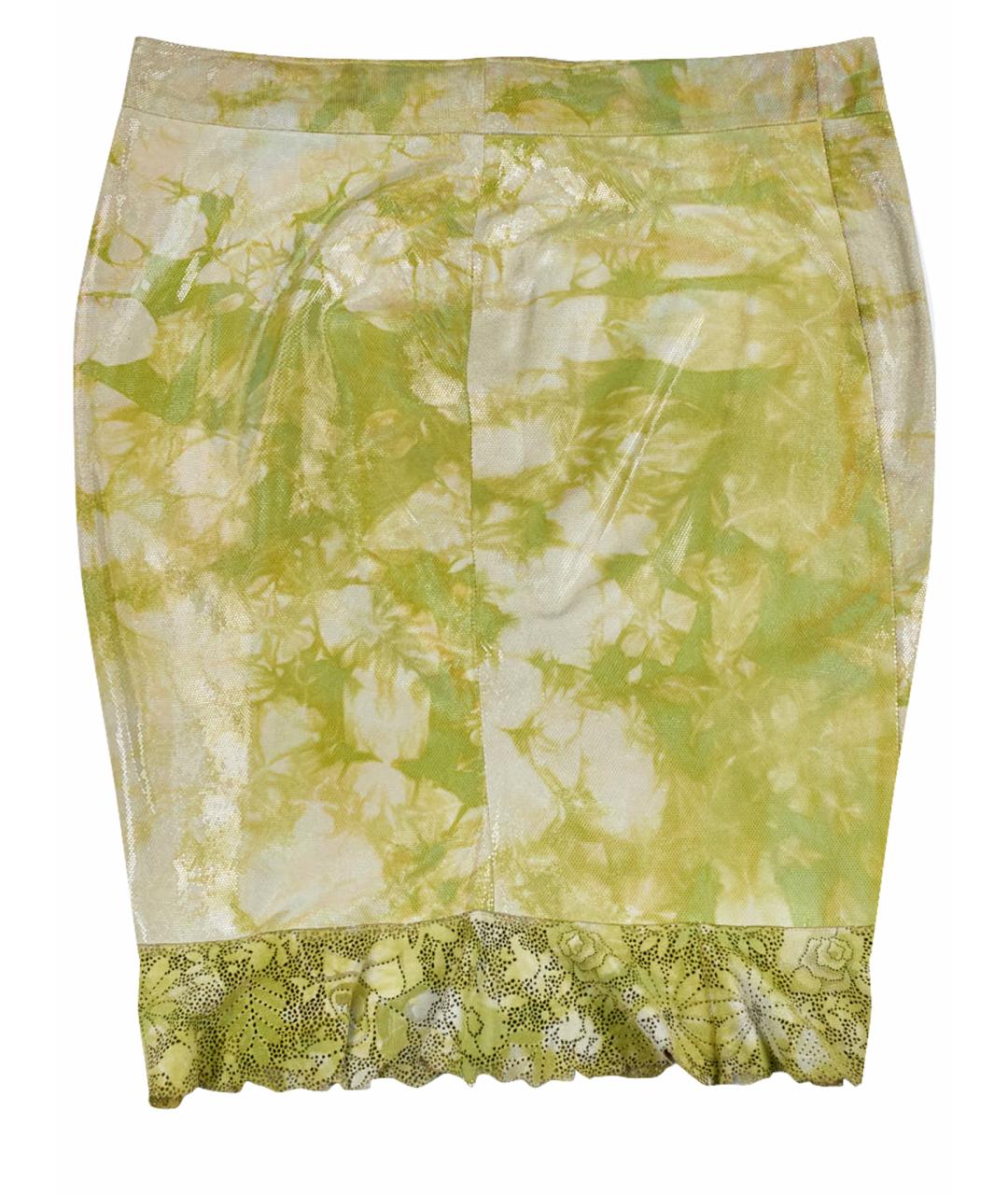 ROBERTO CAVALLI Зеленая кожаная юбка мини, фото 1