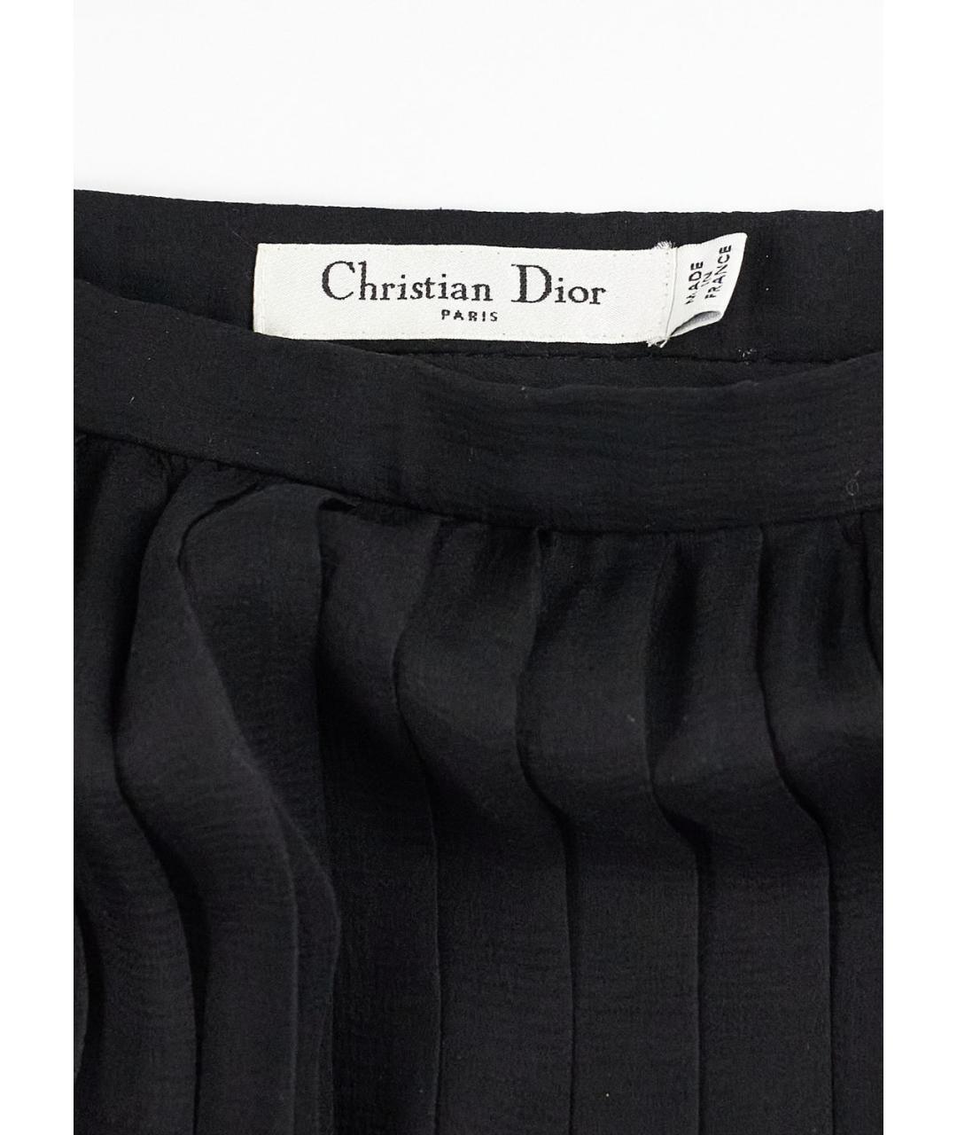 CHRISTIAN DIOR PRE-OWNED Черная шелковая юбка мини, фото 3