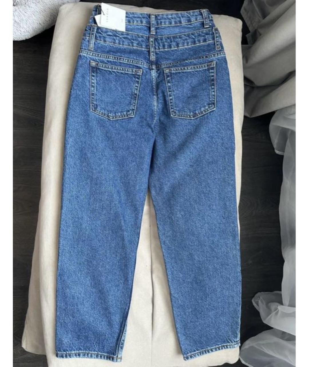 SANDRO Синие хлопковые прямые джинсы, фото 5